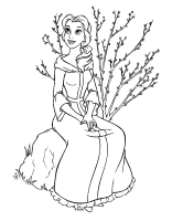 A coloring page of beauty and the beast